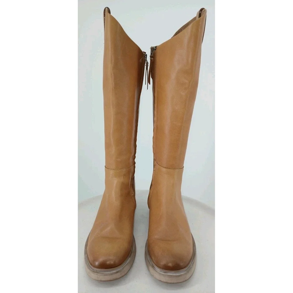 Sam Edelman Women's Fable Tall Leather Boots Tan Cashew Size 10 NEW. C116